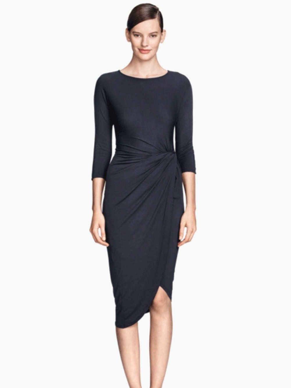 Black Cotton Stretch Jersey Dress